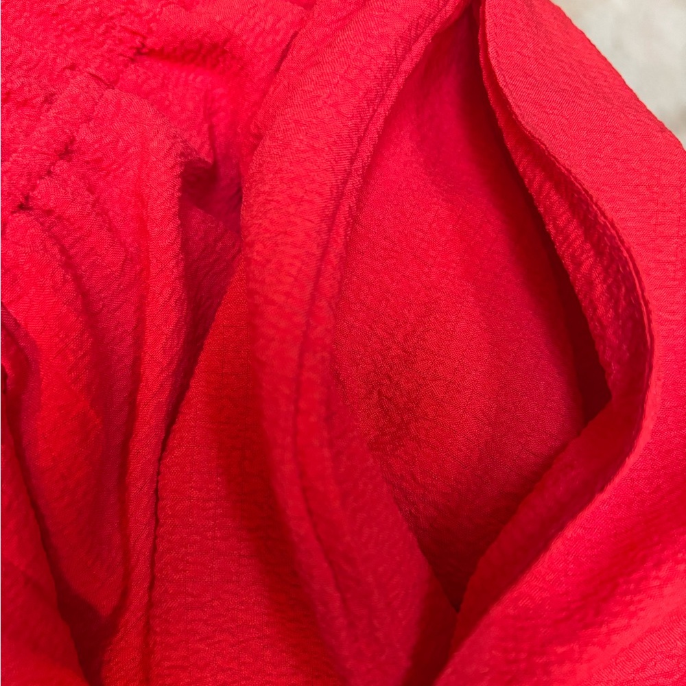 Sofia by Sofia Vergara Vibrant Red Maxi Dress On Off Shoulder Ruffle Trim Size L - Picture 9 of 11